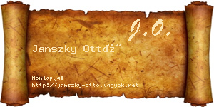 Janszky Ottó névjegykártya