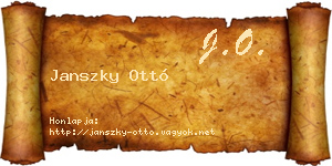 Janszky Ottó névjegykártya